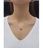 Kelebek Lazer Mineli Minimal Kolye (Karışık)