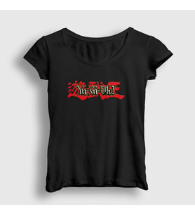 Presmono Kadın Siyah Logo Oyun Yu Gi Oh Yugioh T-Shirt 465823tt