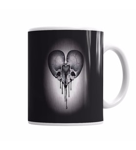 Coraçao Skull Kupa Bardak Porselen