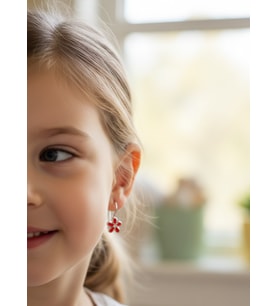 18 Ayar Altın Kaplama Papatya Tasarım Turuncu Çocuk Gümüş Küpe Doğum Günü Hediye