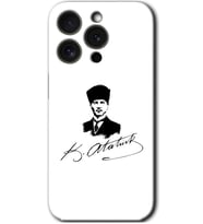 İphone 15 Pro Kılıf HD Desen Baskılı Kılıf - Kemal Atatürk İmza