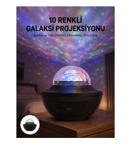 Mey İthalat® Masa ve Gece Lambası Renkli Projektör Işıklı Disko Topu Bluetooth Hoparlör