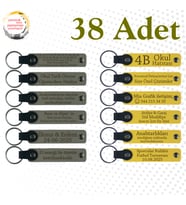 Kül Gri & Sarı, 38’li Set, Kişiselleştirilebilir Deri Hatıra, Kafe Müşterilerine Küçük Teşekkür
