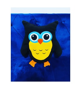 Baykuş Figürlü Yastık 35 Cm (Çok Renkli)