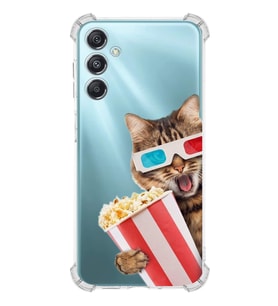 PrintiFy Samsung Galaxy M34 5G Uyumlu Kedi 1 Baskılı Şeffaf Köşe Korumalı Antişok Kılıf