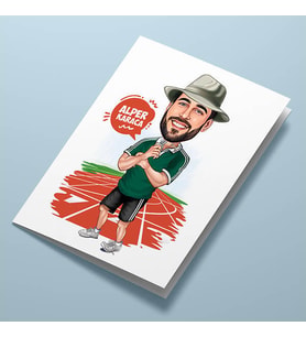 Kişiye Özel Atletizm Yapan Erkek Karikatürlü Tebrik Kartı