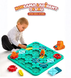 STEM Kodlama Labirent Oyunu – 118 Farklı Çözümlü Zeka ve Mantık Geliştirme Seti (Yeşil)