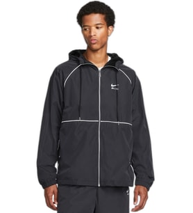 Nike Air Full-Zip Hooded Woven Loose Fit Jacket Erkek Kapüşonlu Reflektörlü Bol Keism Spor Ceket Siyah