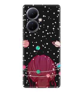 Vivo V29 Lite Kılıf Desenli Silikon Space Woman 1311