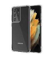 Coverzone Galaxy S21 Ultra ile uyumlu K?l?f Z-Nitro Anti Shock Silikon Kapak Kamera Korumal? Anti?ok Airbag K�?e Korumal? Silikon ?effaf K?l?f