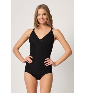 SİYAH MI Emay 2821 Balenli Double Boy Slip Lazer Korse