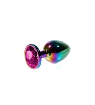 Metal Pembe Taşlı Rainbow anl tıkac Orta Boy