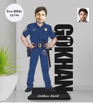 Kişiye Özel İsimli Polis Erkek Ahşap Eco Biblo -1