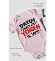 Dayım süper ama yengem bi tane Kısa Kollu Bebek Body %100 Pamuk