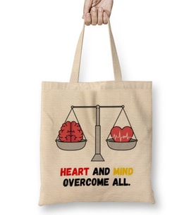 Heart And Mind Overcome All Bez Çanta Uzun Saplı