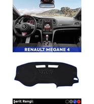 Renault Megane 4 3d Torpido Koruma Kılıfı-örtüsü - Ön Göğüs Kaplama - Mavi Şerit