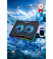 Torima Laptop Soğutucu Ayarlanabilir Rgb Dizüstü Bilgisayar Soğutma Fanı CF04 Siyah