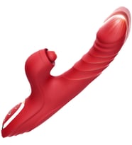 Hareketli Uyarıcılı Rabbit Vibratör Kırmızı