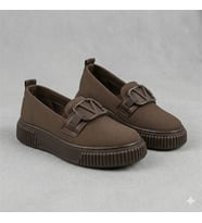 Kindep Shoes Toka Detaylı Kadın Günlük Ayakkabı KAHVE