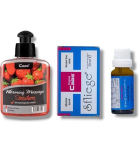 Caas Çilek Aromalı Isıtıcılı Masaj Yağı 100 Ml + Sfliege Kadınlara Özel Damla