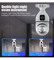 Panoramik LED Ampul Kamera Çift Wifi 360 Derece Panoramik Görüntüleme Kablosuz Ev Gözetleme Kamerası Gece Görüş Çift Yönlü Ses Akıllı Hareket Algılama
