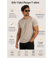 Basic Erkek Tişört %100 Pamuk Slim Fit Bisiklet Yaka – Rahat & Şık