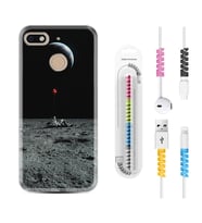 General Mobile GM8 Go GM9 GM20 Pro Plus Kılıf Kablo Koruma Spiral Silikon Astronoot Red Baloon 1608