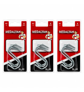 48 ADET NO-1 - KÜÇÜK S KANCA 12X4PCS (5343)