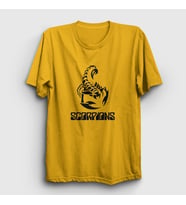 Presmono Unisex Sarı Logo Scorpions T-Shirt 109178tt (Sarı)