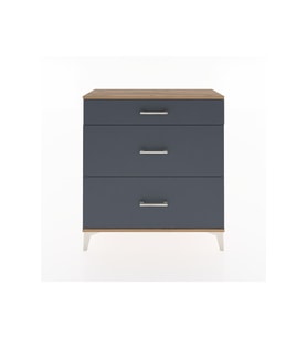 Arges Şifonyer 3 Çekmeceli 88x30x96 Çam-Antrasit