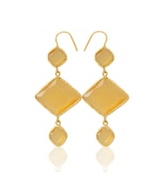 Kadir Jewellery 22 Ayar Altın Kaplama Kadın Sallantılı Küpe -El İşçiliği Ve Hipoalerjenik Küpe