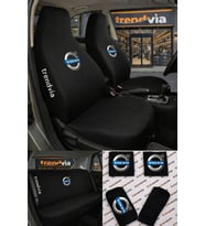 Volvo Logolu Oto Koltuk Kılıfı Ön Arka Set – Penye Likralı Universal Koltuk Koruyucu Servis Kılıfı