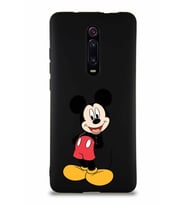 Xiaomi Mi 9T Soft Premier Kapak Mickey Mouse-B Tasarımlı Silikon Kılıf - Siyah (Şeffaf)