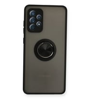 Northcity Samsung Galaxy A72 Uyumlu Kılıf Montreal Yüzüklü Silikon Kapak - Siyah