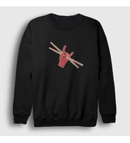 Presmono Unisex Siyah Rock Drums Bateri Sweatshirt 372638tt