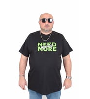 Starbattal Erkek Büyük Beden Sıfır Yaka Tişört Need More 25139 SIYAH