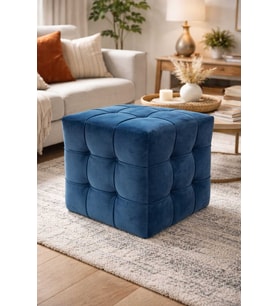 Mavi Kare Puf 42x42
