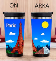 Paris Tasarımlı Fotoğraflı Termos