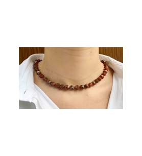 Nelleovana Jasper Taşı Doğaltaş Kolye 7 Mm Faset