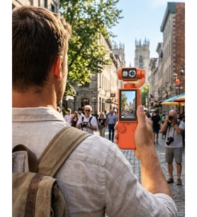 Kompakt 4K Gimbal Kamera 180 Derece Döner Başlık Stabil Video ve Vlog Uyumlu