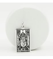 925 Ayar Gümüş   " THE HIEROPHANT " Aziz Tarot Kolye Kolye Ucu