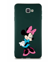Samsung Galaxy J7 Prime 2 Soft Premier Kapak Minnie Mouse-F Tasarımlı Silikon Kılıf - Yeşil (Şeffaf)