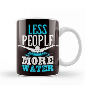 Less People Water More Sports Swimming Pool Swimmer Swim Kupa Bardak Porselen