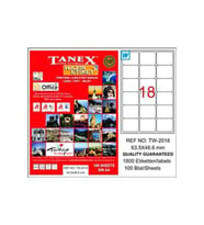 Tanex Lazer Etiket 100 Yaprak 63.5x46.6 Laser-Copy-Inkjet TW-2018 (20 Paket)