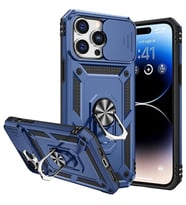 Coverzone iPhone 14 Pro ?le Uyumlu PhoenixShield S�rg�l� Sistem Kamera Korumal? Kapak Tam Koruma Manyetik Vega Kapak Lacivert