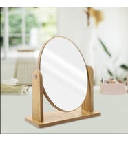 Makyaj Aynası Ahşap Masa Aynası Oval Ayarlanabilir Makeup Mirror
