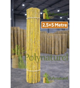Doğal Kamış Bambu Çit 2.5 x5m Bahçe Teras Balkon Gizlilik Perdesi Gölgelik Örtü
