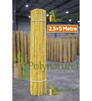 Doğal Kamış Bambu Çit 2.5 x5m Bahçe Teras Balkon Gizlilik Perdesi Gölgelik Örtü