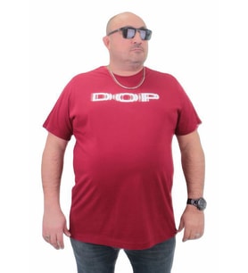 Starbattal Erkek Büyük Beden Sıfır Yaka Tişört DOP 23176 BORDO