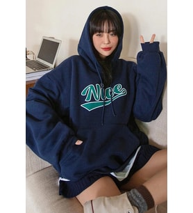 Unisex Nice Baskılı Sweatshirt (Lacivert)